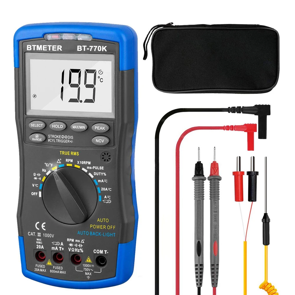 0-1000V Digital Multimeter,Auto Range Multimeter ,NCV Test,AC/DC Voltage Current 6000 Counts Resistance Test Duty Dio ,770K