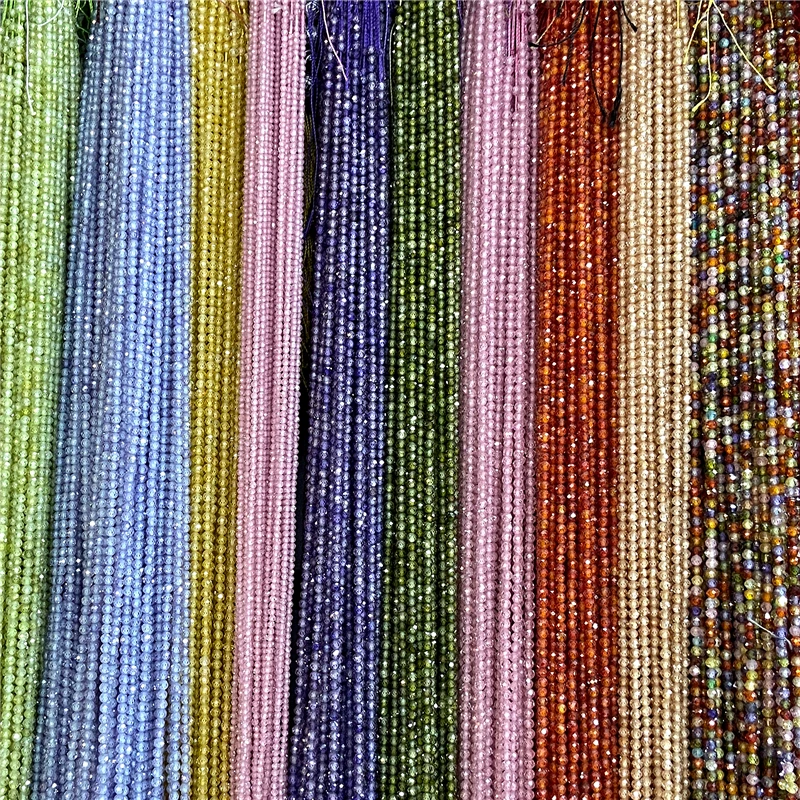 Multicolor Micro Faceted Natural Zircon Loose Beads 2mm 3mm Quartz Crystal Beads for Jewelry Making Accessries Supplies Beads