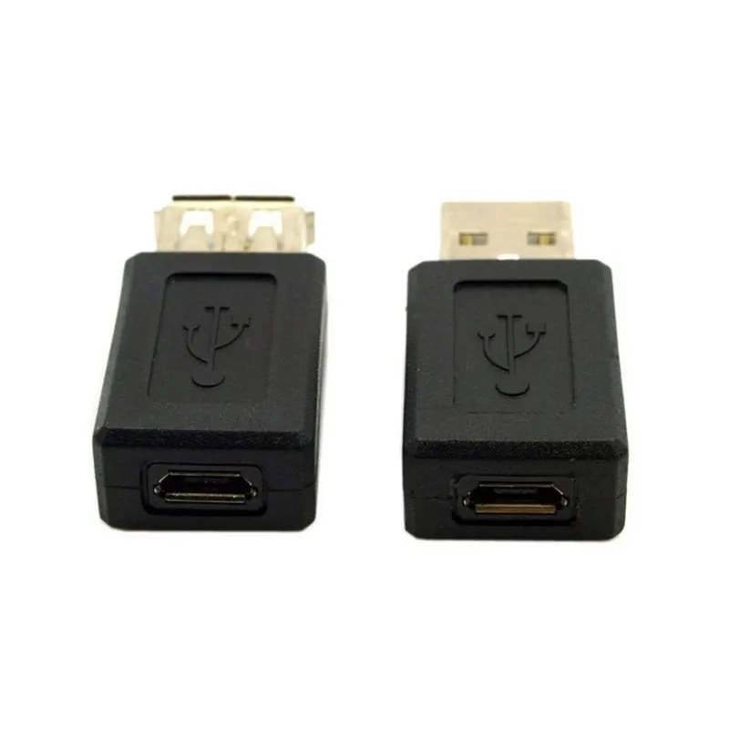 2 pces usb 2.0 um tipo macho para micro usb 5pin fêmea & usb fêmea para adaptador de extensão fêmea 5pin adaptador preto