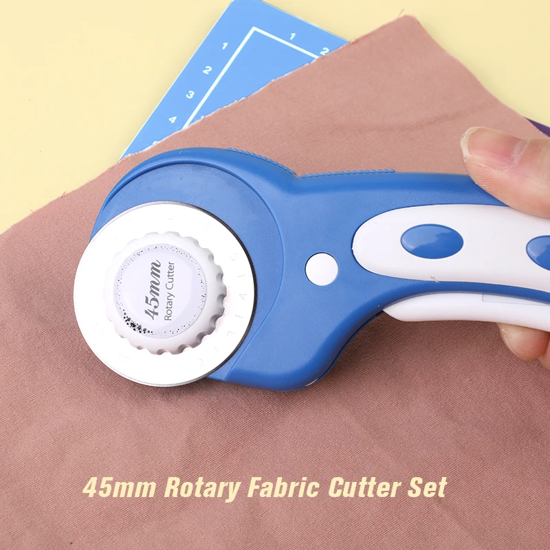 KAOBUY 45 mm Rotary Cutter Set-Fabric Cutter with Bag A4 Self Healing Cutting Mat Blades and Craft Knife Clip for Quilting