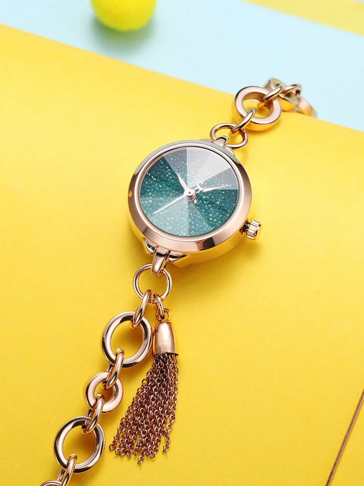 Bling Small Julius Lady Women's Watch Japan Quartz Fashion Hours Tassel Clock Chain Bracelet Girl's Birthday Gift No Box