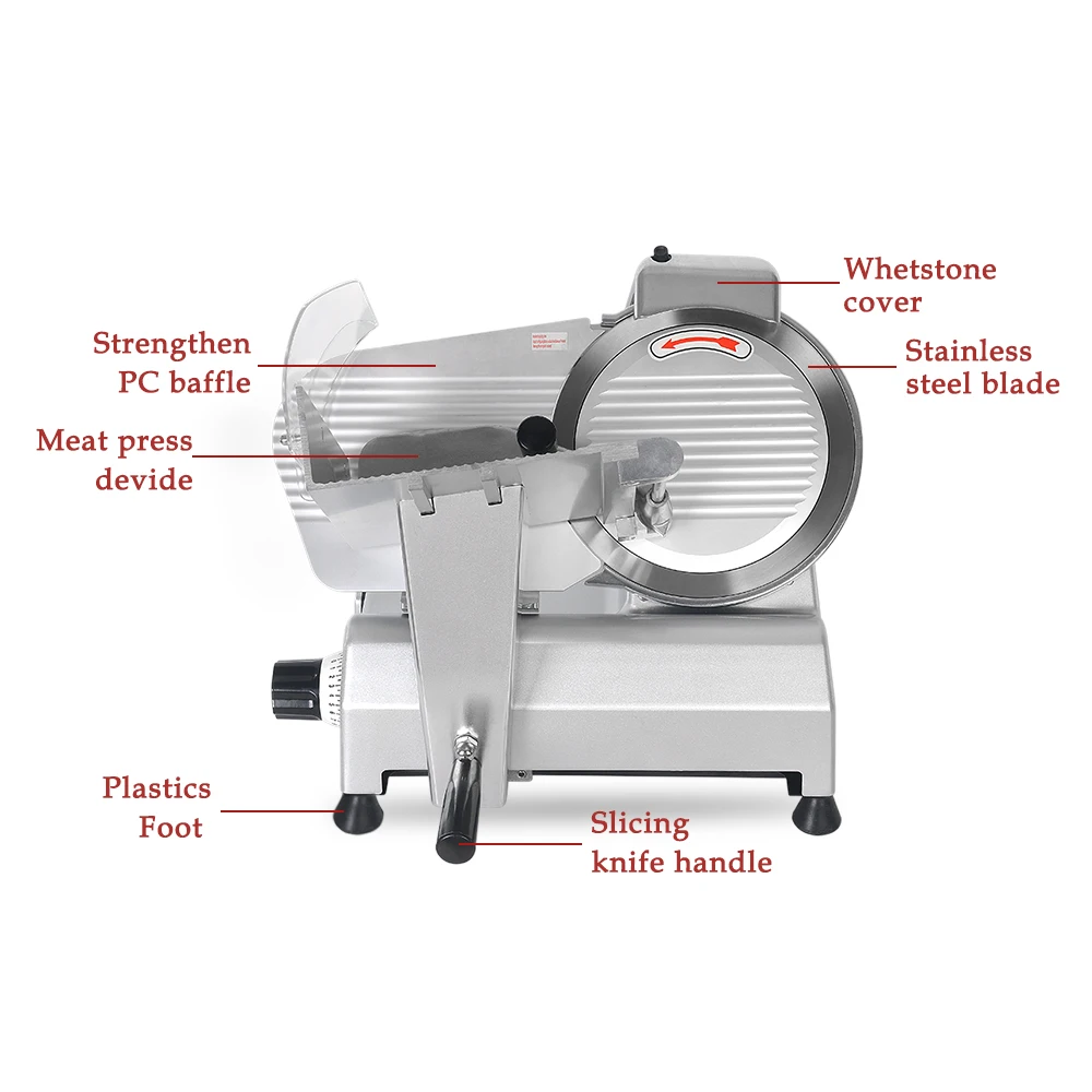 ITOP Lamb Slicer Electric Meat Slicer Commercial Ham Meat Cutter Semi-automatic Frozen Meat Cutting Machine 250SE-10\