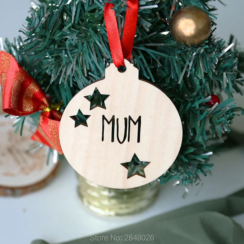 Personalized wooden Mum Name Bauble Ornament,Christmas gift,Christmas Tree Ornaments ,Mothers day ornaments