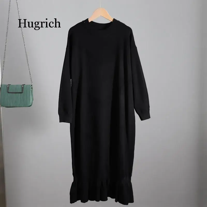 Oversized Long Knit Women Maxi Sweater Dress Autumn Winter Pullover Straight Dresses Casual Highstreet Midi Dress