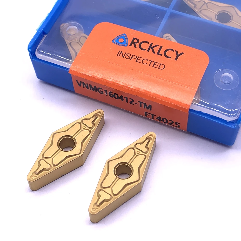 10pcs RCKLCY Carbide Blade VNMG160412 TM FT4025 Turning Tool Lathe CNC Lathe Cutter Turning Tool Inserts machining steel