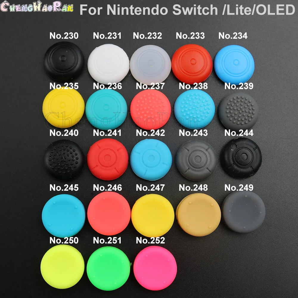 230-252 2pcs Hot sell Colorful Normal Non-slip Joystick case For Nintendo Switch Lite OLED JoyCon Thumb Grips Caps Silicone Case