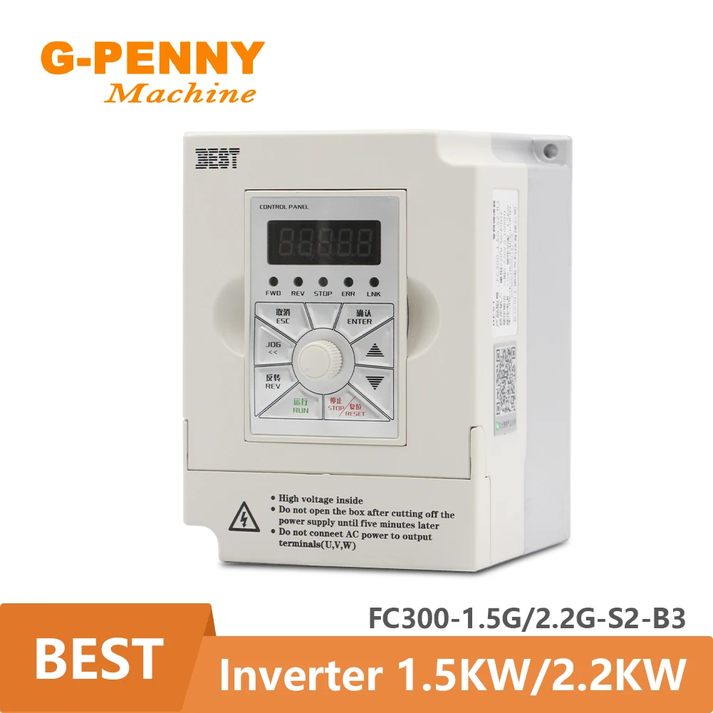 

BEST Inverter VFD 1.5KW/2.2KW 220V Variable Frequency Drive for spindle motor speed control 1000Hz 3-phase output