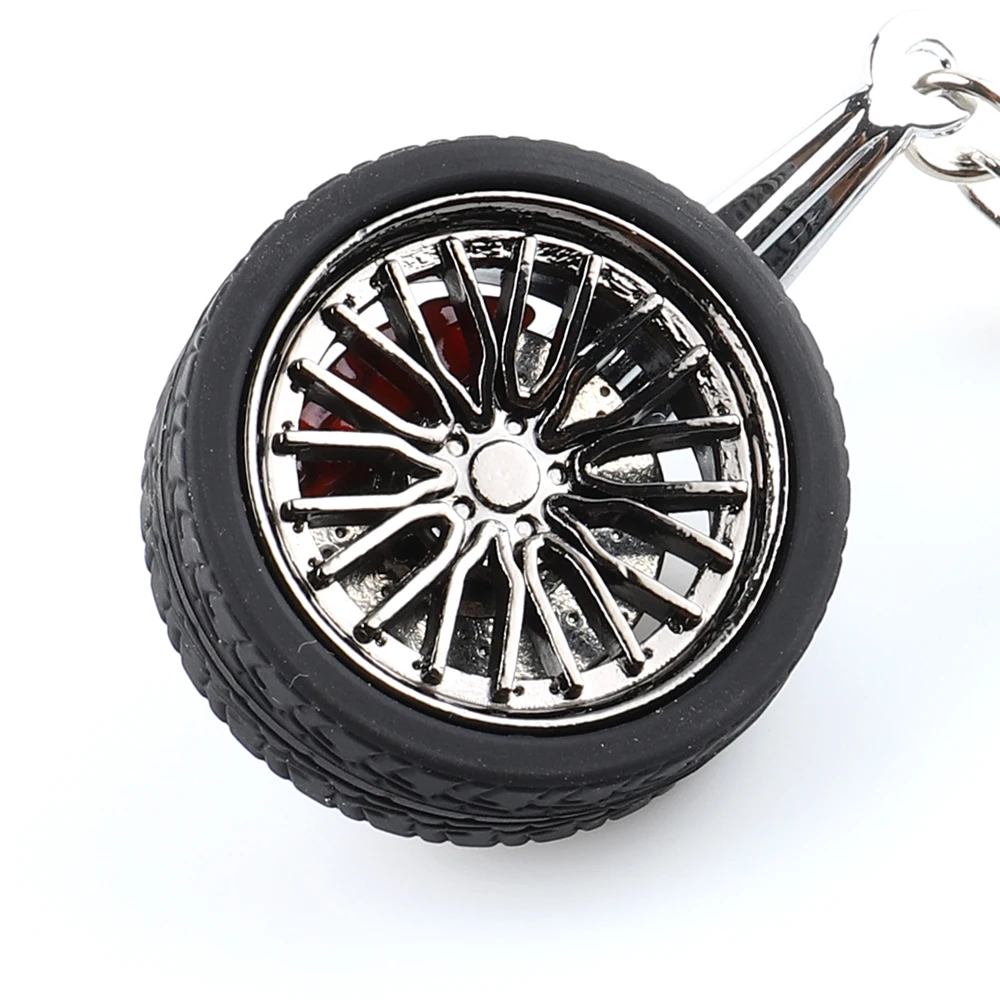 Metal Rim Brake Calipers Keychain JDM Car motorcycleTire Rubber key Ring Car style