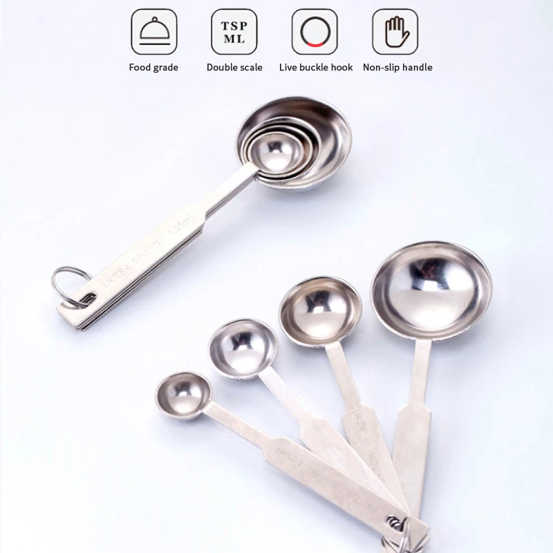 Measuring Spoons Stackable Versatile Space-saving Functional Easy-to-use Top-rated Stacking Measuring Cups And Spoons Set Home