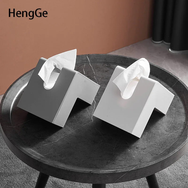 Simplicity Napkin Holder Plastic Material Irregular Living Room Decorate Tissue Box Draw Paper Collect Box Home Ornaments