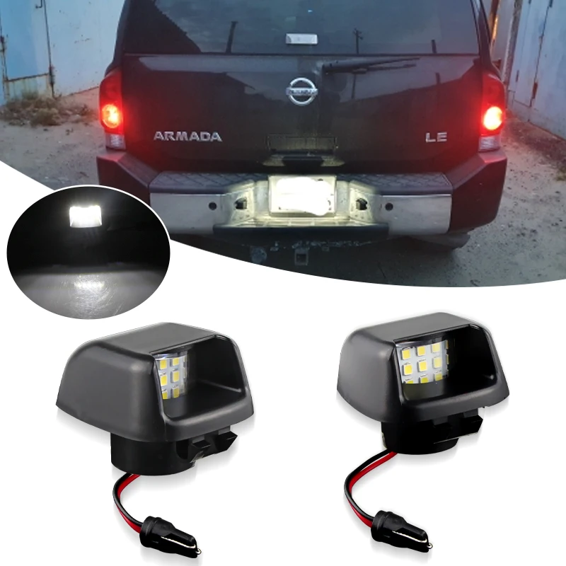 2X For Nissan Armada Frontier Navara Titan Xterra For Suzuki Equator High Brightness LED License Plate Light Number Plate Lamp