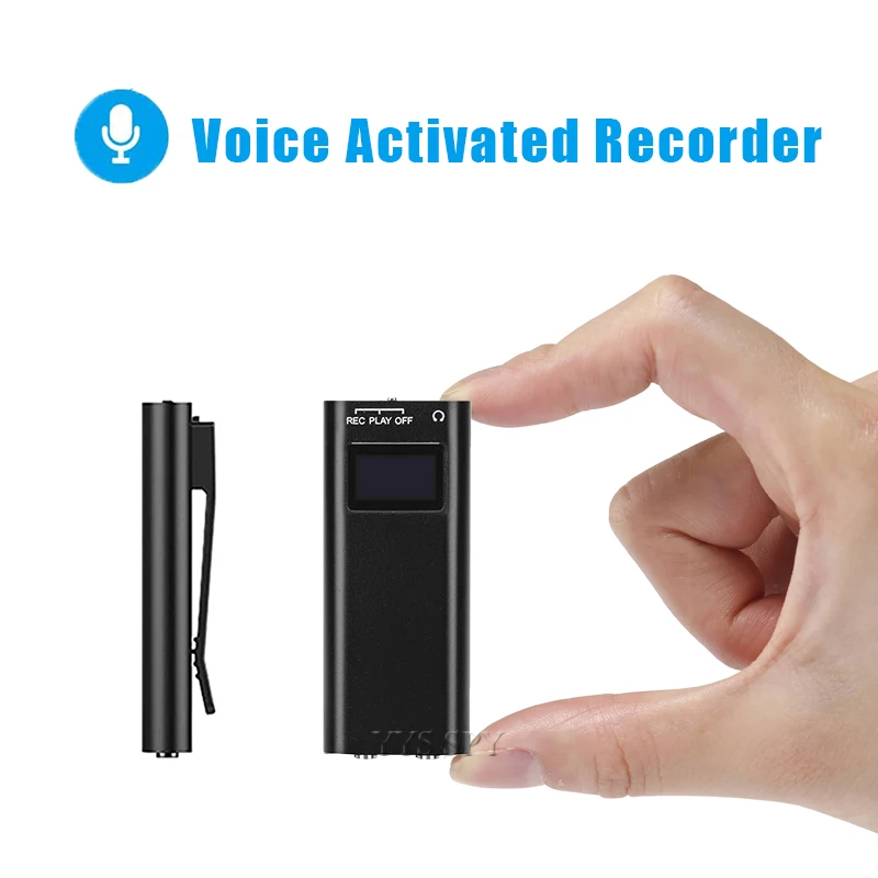 

Mini Pocket Voice Activated Recorder with Back Clip MP3 Music Player Professional Noise Cancellation Digital Audio Record Device