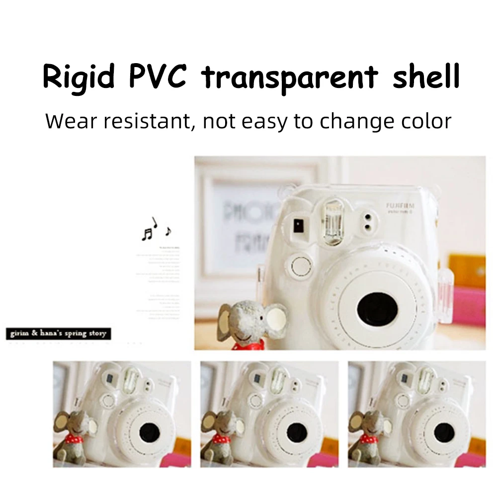 جراب واقٍ شفاف لكاميرا Fuji Fujifilm Instax ، حقيبة كتف ، ملحقات الكاميرا الفورية Mini 9 8