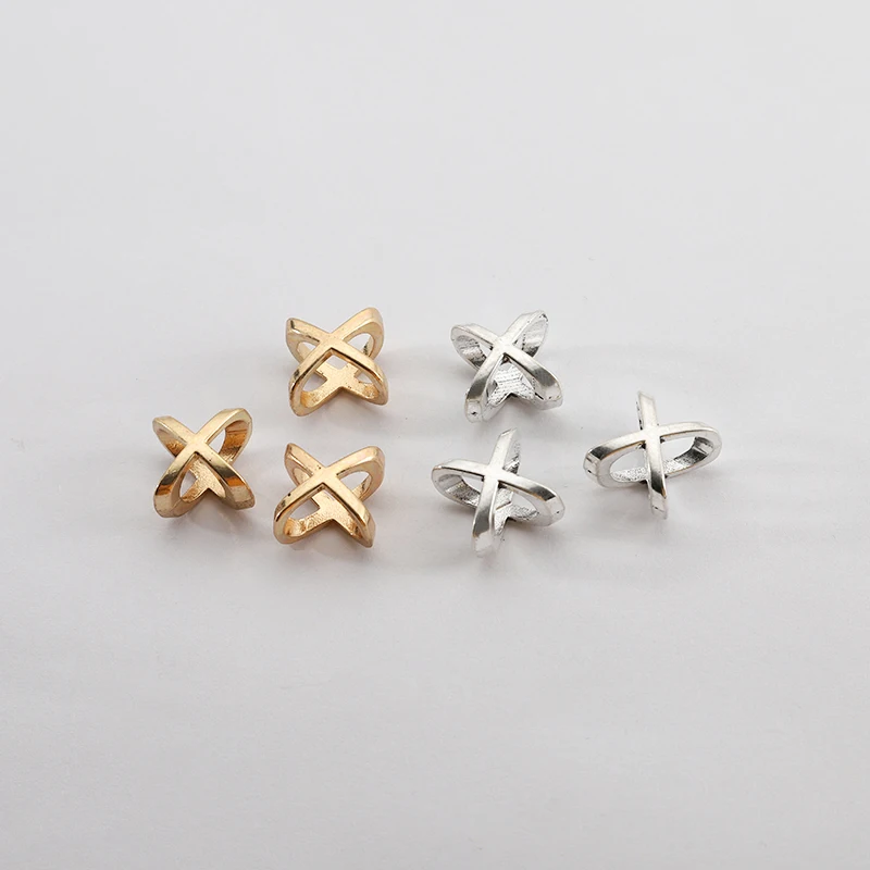 20pcs Antique Gold/Silver Color X Letter Beads Slider Spacers For 10*6mm Licorice Leather Cord Bracelets Jewelry Findings Making