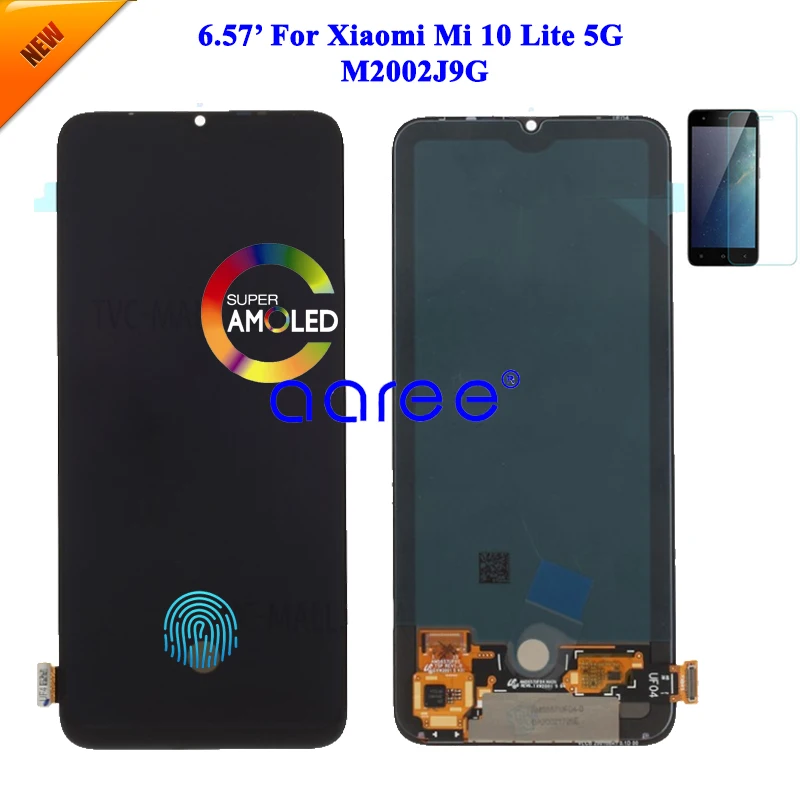 AMOLED LCD Display OLED For Xiaomi Mi 10 Lite LCD For Xiaomi Mi10 Lite 5G LCD Display LCD Screen Touch Digitizer Assembly