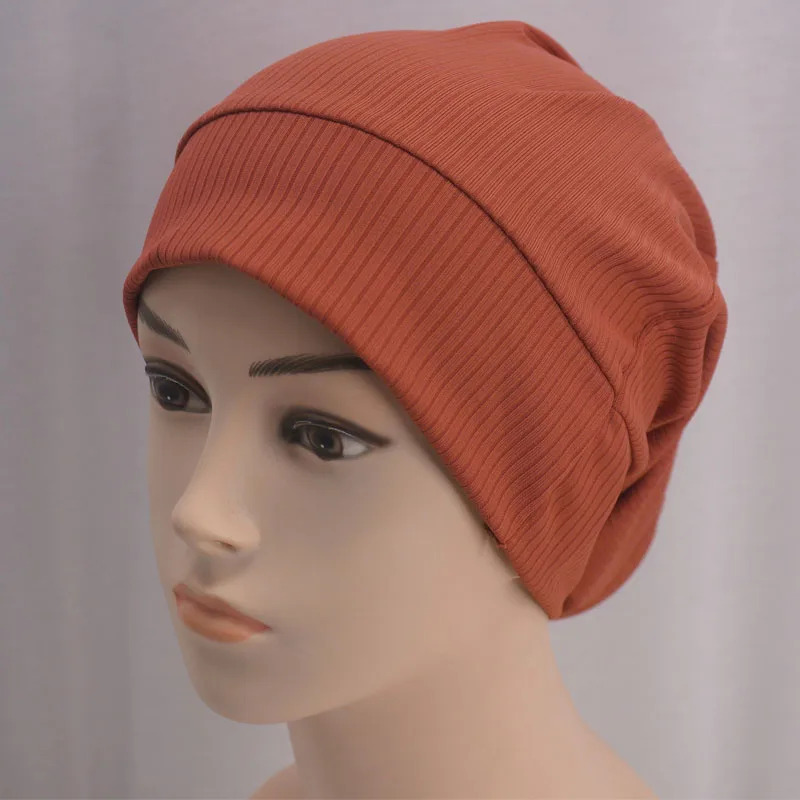 Muslim Fashion Women Ribbed Inner Hijab Caps Islamic Underscarf Bonnet Hat Female Stretch Headband Tube Cap Turbante Mujer