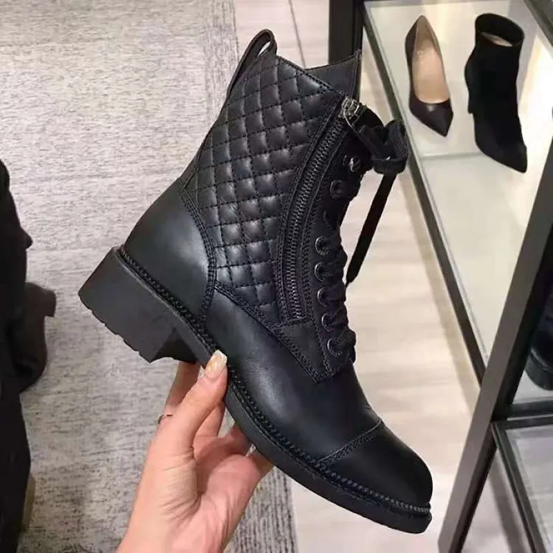 Luxury Design Winter Boots Women Black Suede Leather Ankle Boots Warm Shoes Woman 2023 Cross-tied Botas Mujer Brand Knight Boots