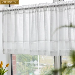CITYINCITY Half Curtain for kitchen Transparent Sheer Tulle Short door Curtain for barHome Decor Customized