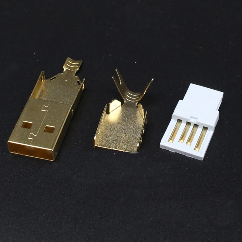 1set USB Type B Standard Port Female Solder Jacks Connector PCB Socket USB-B type Gold plated USB plug HIFI USB plug