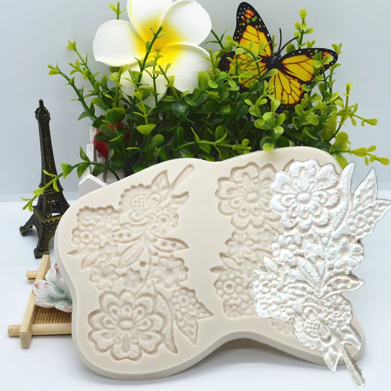 Vintage Lace Flower Resin mold cake chocolate lace decoration DIY dessert candy pastry fondant Silicone mold kitchen baking tool