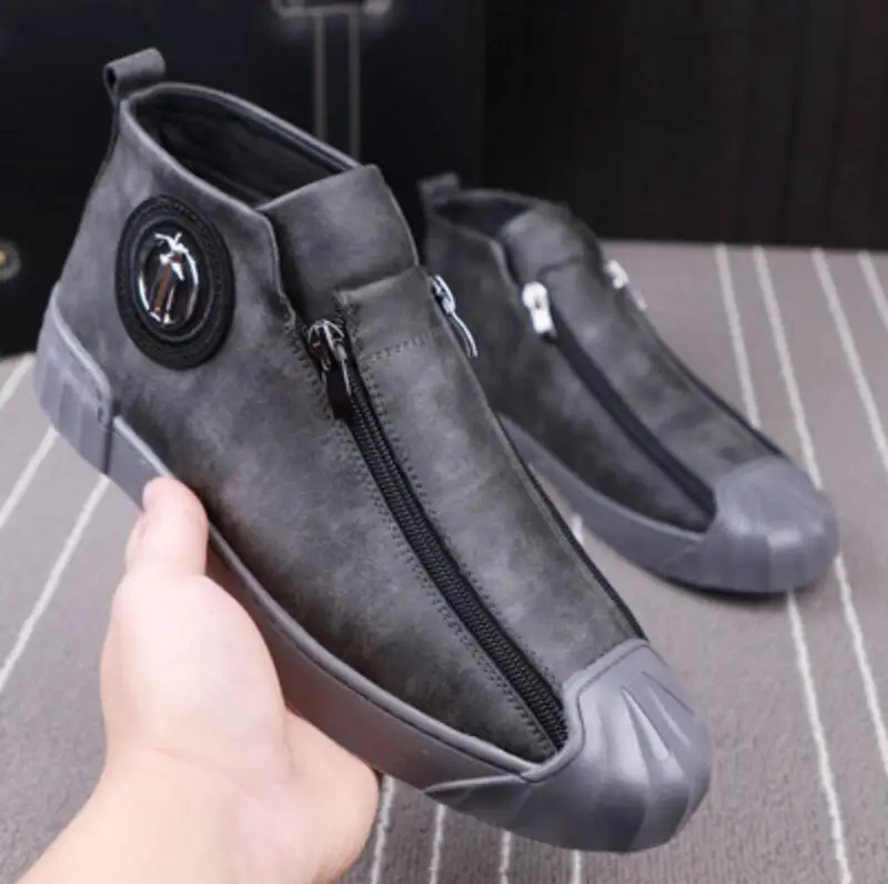 The new chaussure homme luxe part of the gift high top metal buckle slipper brand designer Zapatos Hombre luxury safty zipper