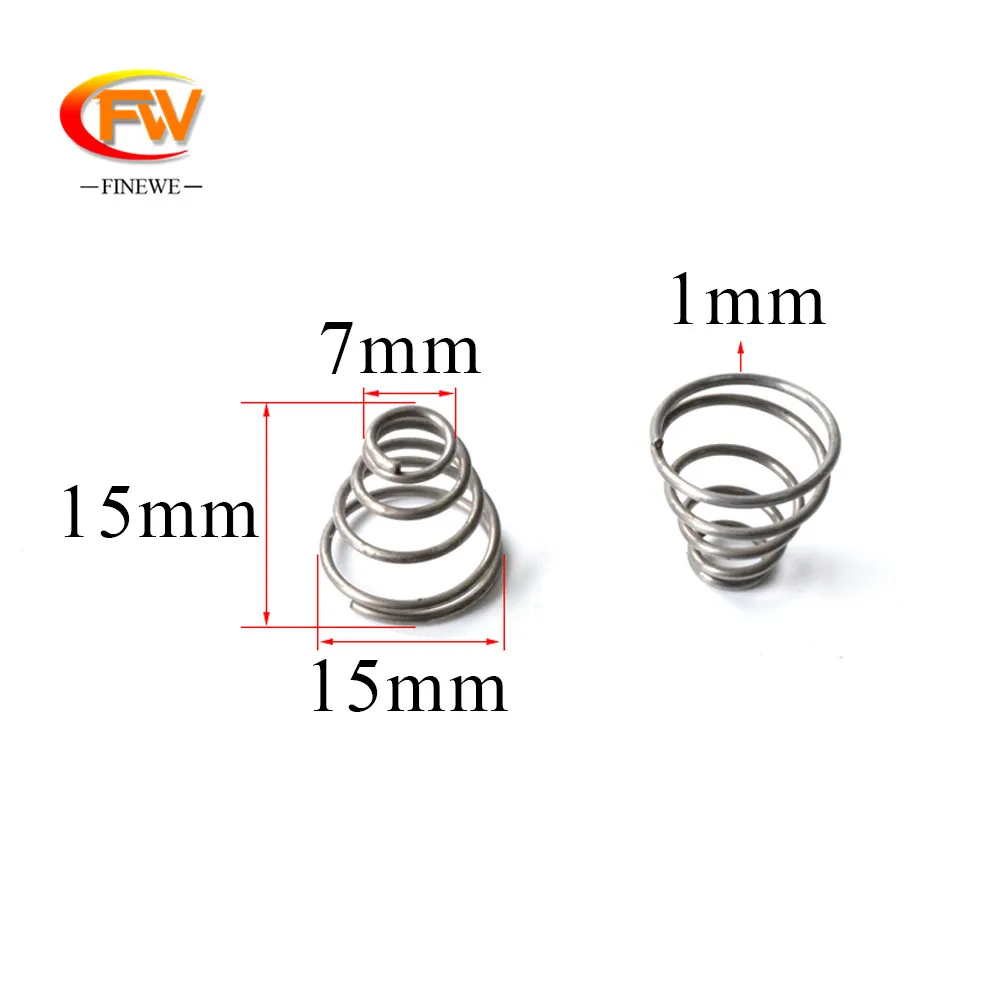 FINEWE Customized 5pcs/lot Conical Spring  Tower Pagoda Spring 1.0mm Wire Small  Pressure Contact Compression Battery Spring