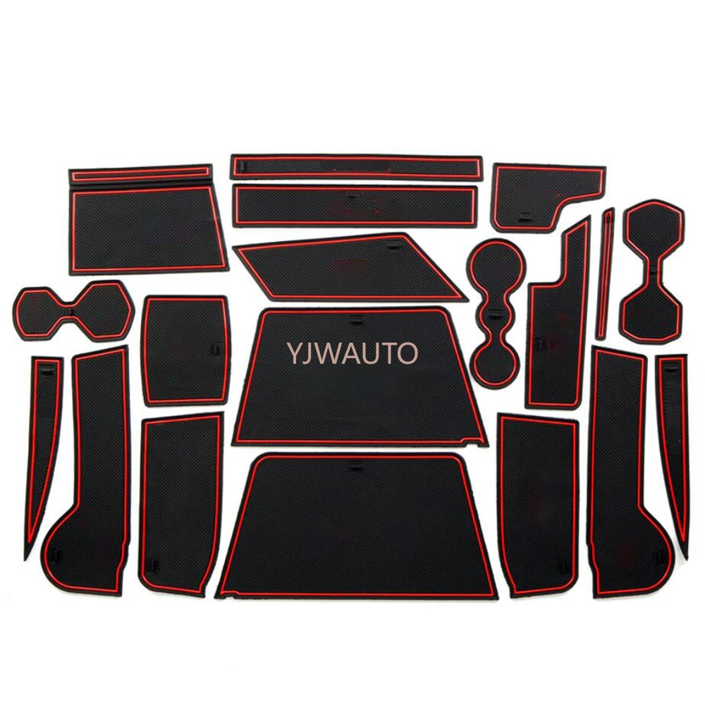 Door Slot Mat for VW Tiguan L 2019 2020 Gate Groove Cushion Car Door Rubber Cup Holder Mats Anti-slip Carpets Position