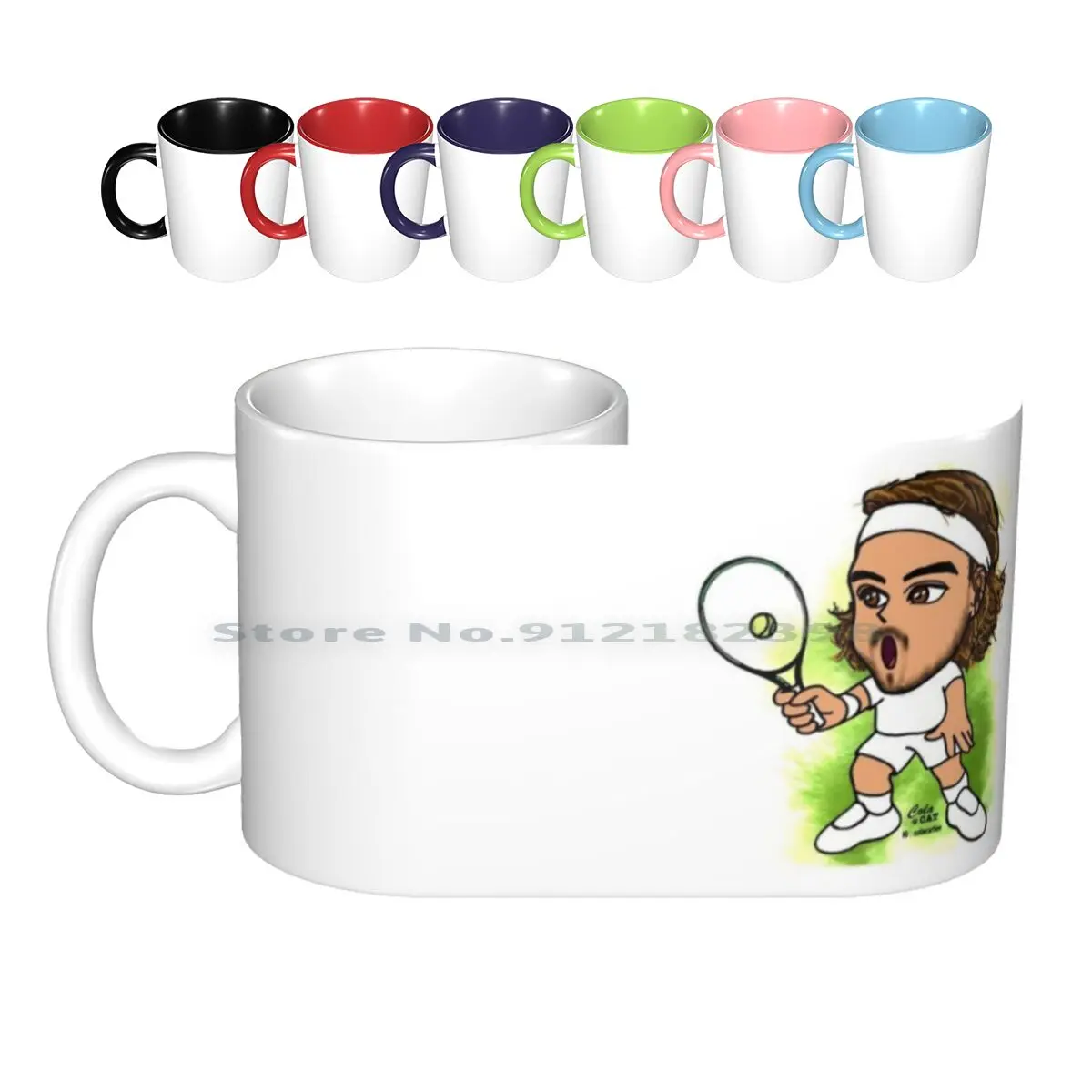 Tsitsipas Ceramic Mugs Coffee Cups Milk Tea Mug Tennis Tennis Pro Tsitsipas Atp Tennis Player Next Gen Creative Trending