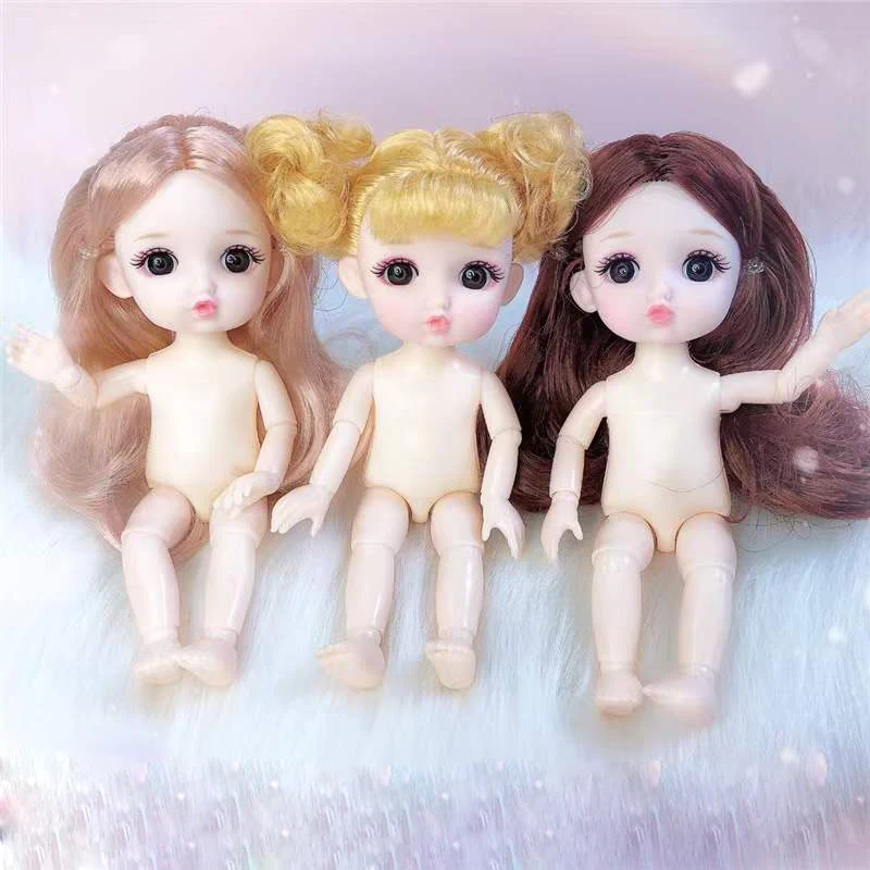 16cm boneca menina 1/8 boneca bjd bonito madeup 13 móvel articulado nude corpo ob11 diy accesseries para presente da menina moda crianças brinquedos