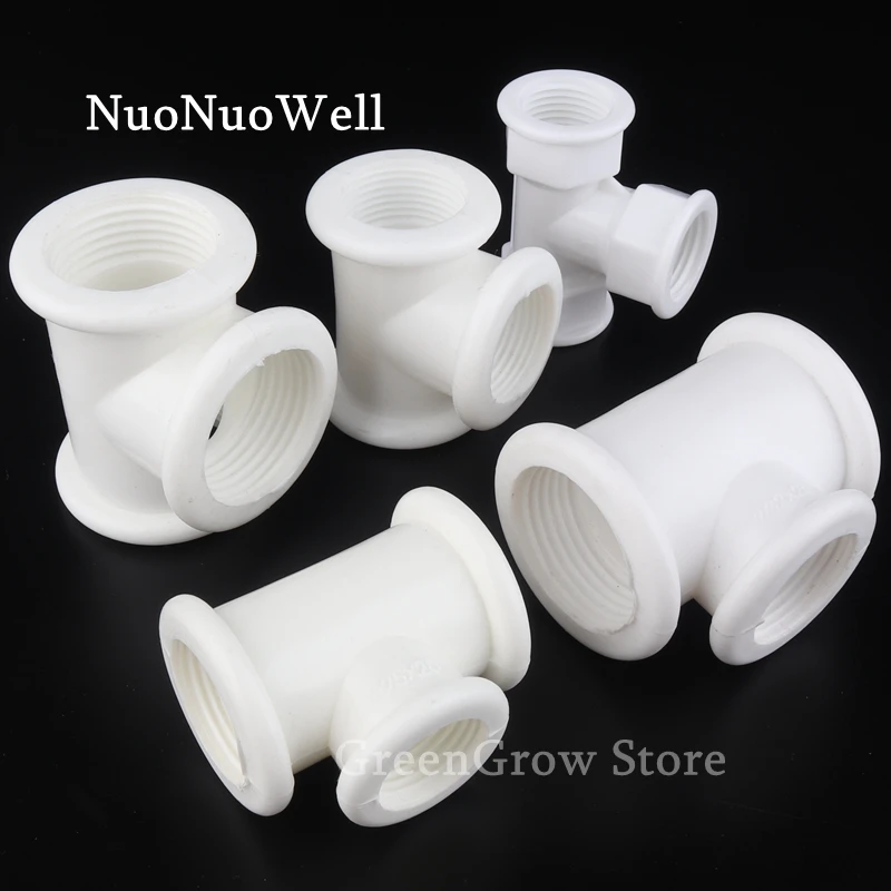 

20/2pcs 1/2"~1" Female Thread PPR Plastic Tee Connector Garden Irrigation Reducing Tube Joints Kitchen Water Tap Pipe Fittings