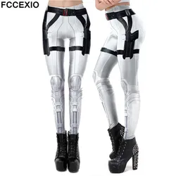 FCCEXIO Equipment Gun Print Leggings Fashion Women Leggings Armor Deadpool Leggins Workout Legging Woman Fitness Pants