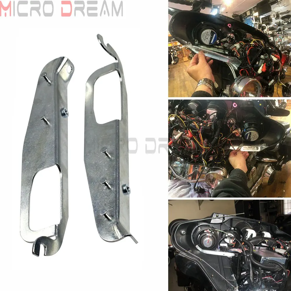 Chromowana owiewka wewnętrzna przednia do motoru, 2 sztuki, wsporniki podpierające, do harleya Electra, Glide, wymienna po ulicy, Tri Glide, Ultra Classic, flght FLHX