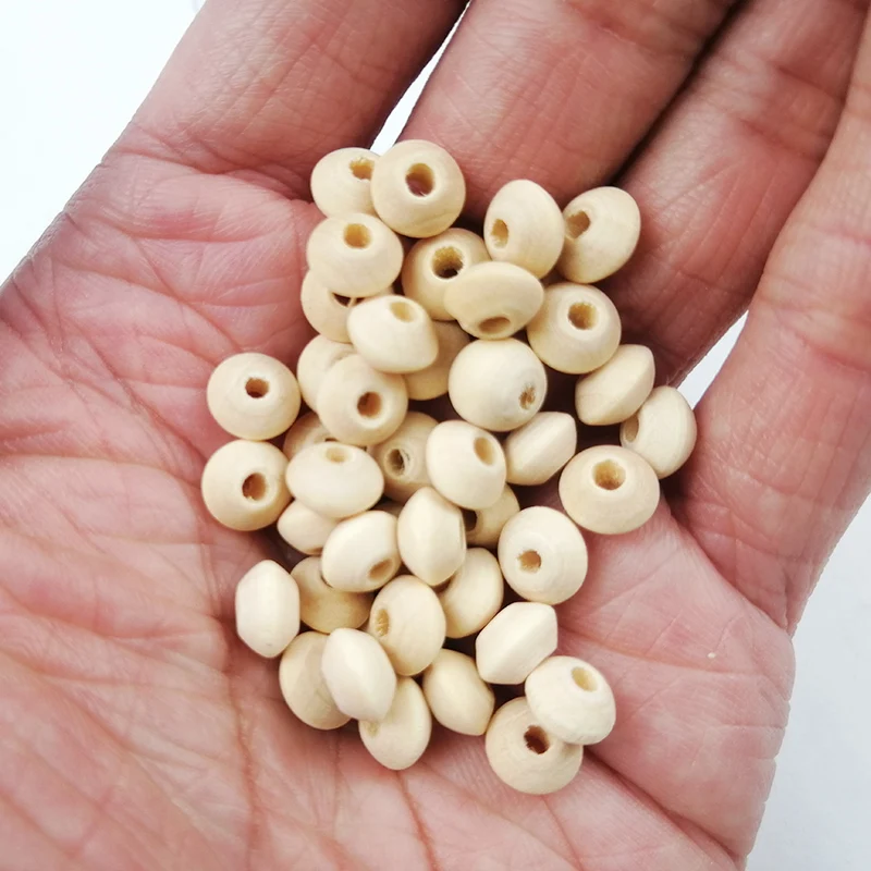 YHBZRET Wooden Flat Round Beads Loose Spacer Eco-Friendly Natural-Color Wood Beads for Jewelry Making bracelet DIY Findings toys
