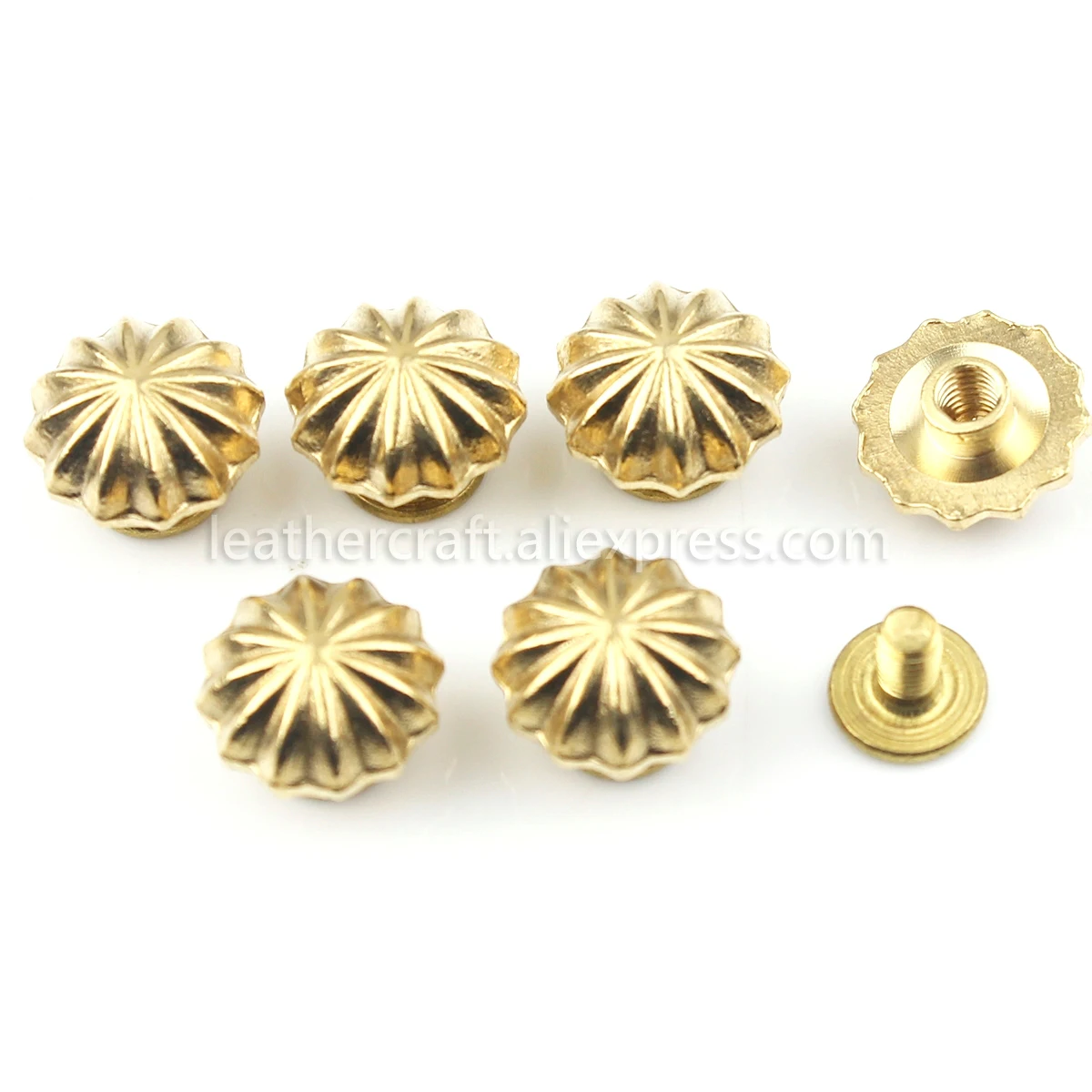 10 pcs in ottone Massiccio vite crisantemo posteriore rivetti studs sacchetto di abbigliamento di Moda di Lusso cinturino in pelle craft decor