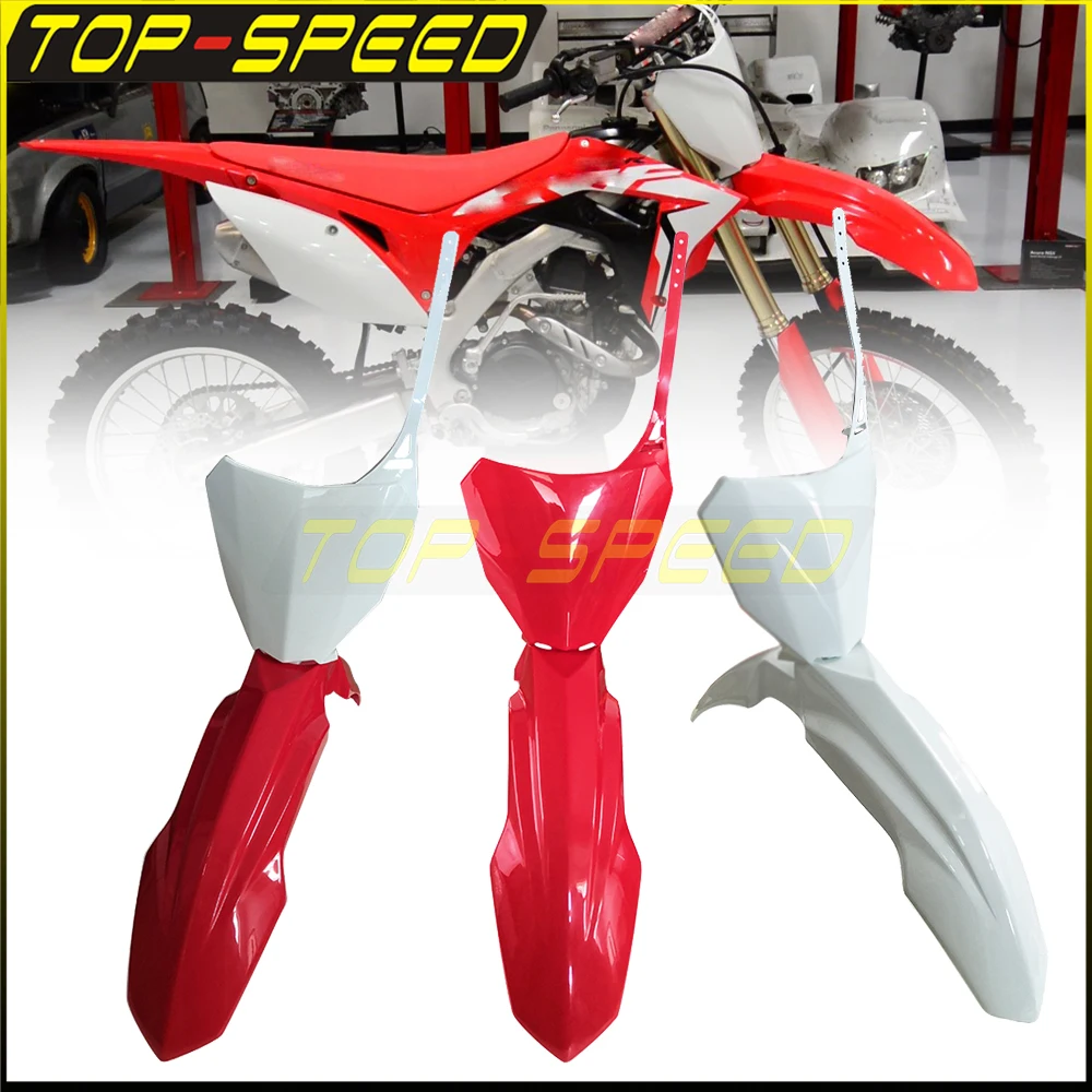 For Honda CRF 450 250 450R 450RX 250R 250RX 17-20 Dirt Bike Motocross Plastic Cover Fairing Front Number Plate Mudguard Fender