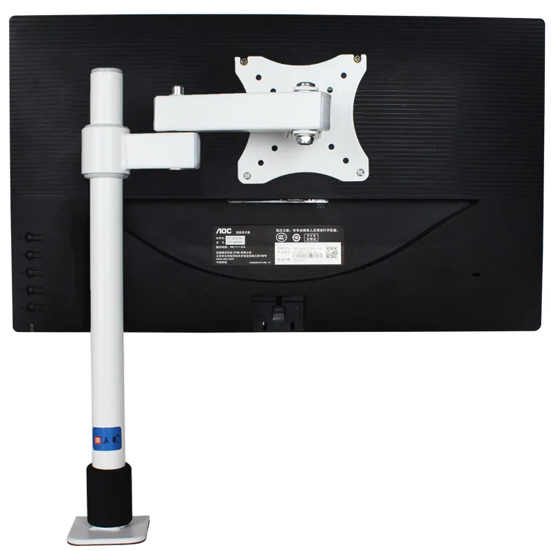 Hillport-suporte de mesa para tv lcd, braço único, 10 a 27 polegadas, giratório 360, suporte para mesa, visão noturna, branco