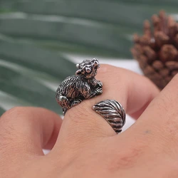 Vintage Punk Squirrel Ring For Men Women Male Animal Retro Metal Adjustable Rings Hip Hop Cool Party Jewelry Gifts Anillos 2021