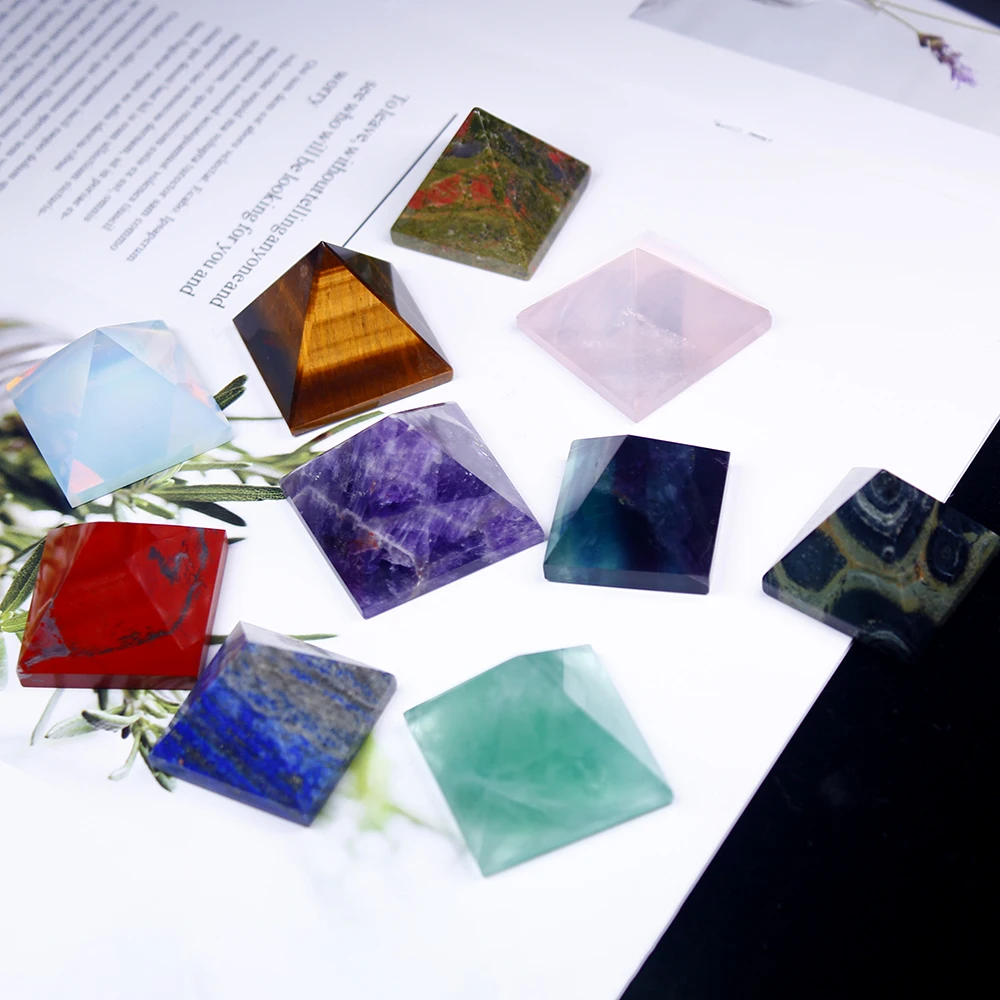 Natural Crystal Pyramid Quartz Healing Stone Chakra Repel Evil Home Decor Gemstone Energy Generator Meditation Reiki Balancing