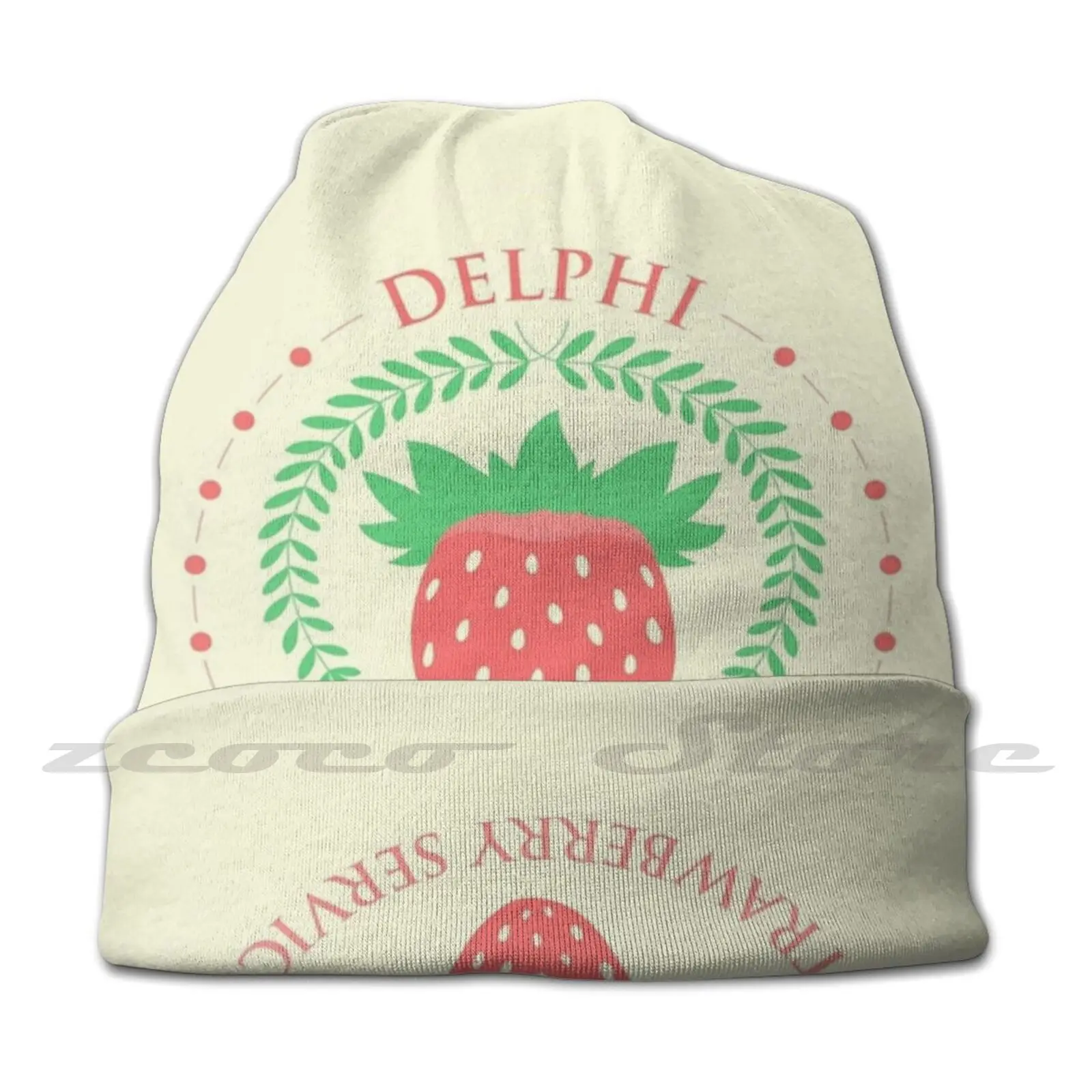 Camp Half Blood Delphi Strawberry Service ( Color ) Knit Hat Elastic Soft Personalized Pattern Present Cap Percy Jackson Pjo