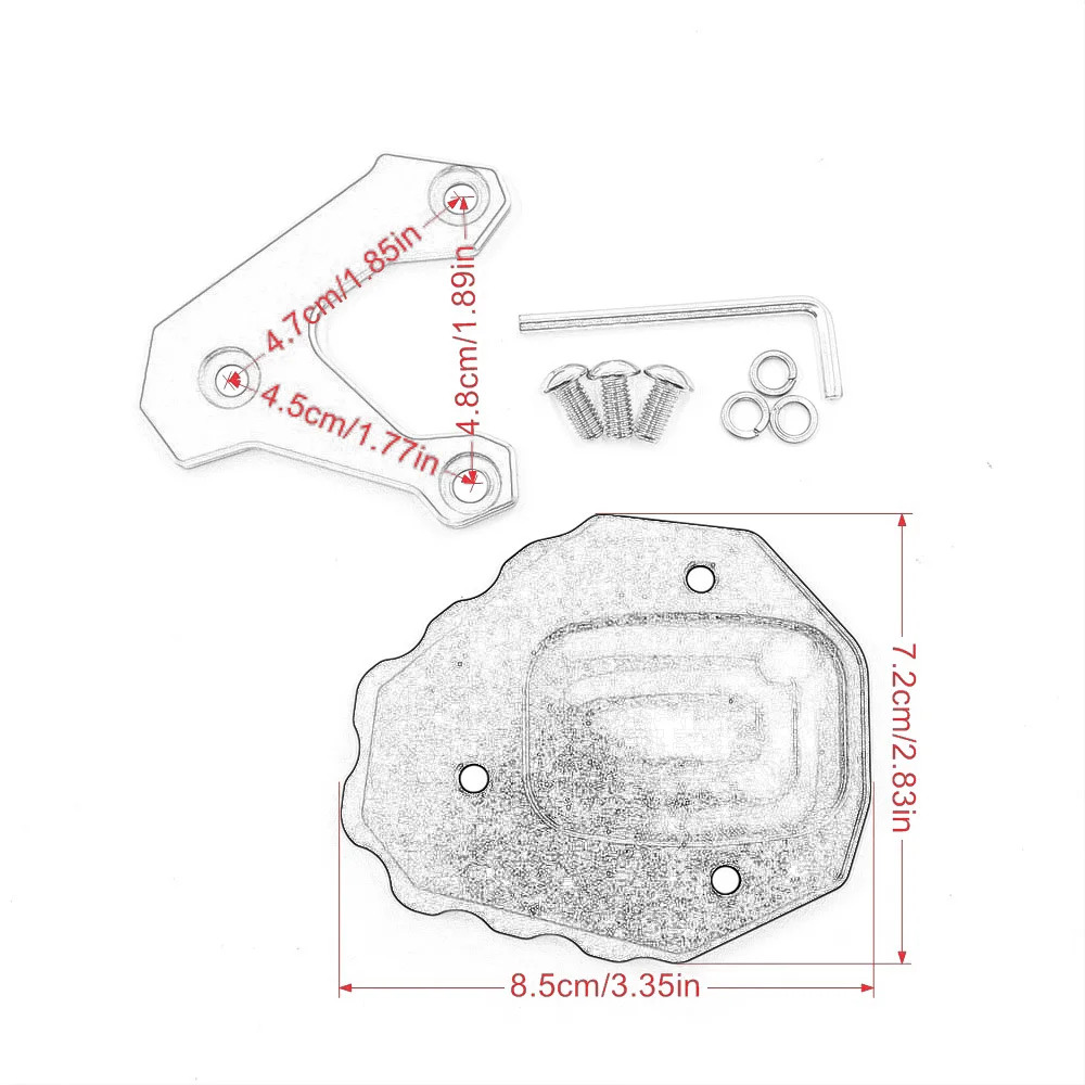 Motorcycle CNC Kickstand Foot Side Stand Enlarge Plate Enlarger Extension Support Pad For HONDA CB500X CB 500X CB500 X 2013-2023