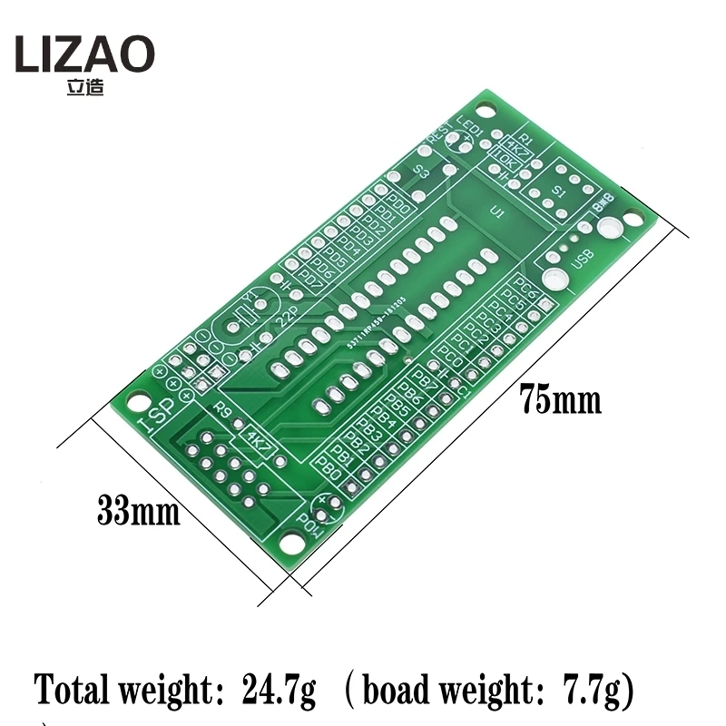 ATmega8 ATmega48 ATMEGA88 Development Board AVR (NO Chip) New Diy Electronic Module Diy Kit Pcb Board USB Interface