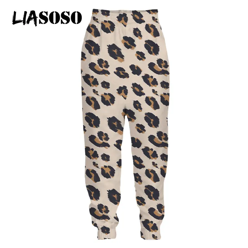 LIASOSO Leopard Pants Animal Sweatpants Streetwear Fashion Loose Sweat Pants Jogging Casual Harajuku 3D Print Women Men Trousers