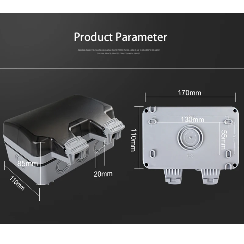 IP66 uso del bagno all\'aperto Wallpad resistente alle intemperie doppia scatola di montaggio a parete impermeabile qualità eccellente