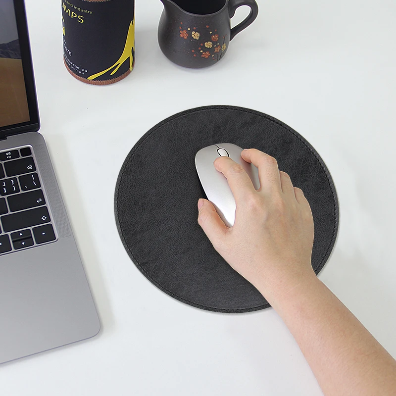 Anti-slip Mouse Pad Leather Gaming Mice Mat Desk 200x240mm Comfortable For Home Office Laptop PC MacBook