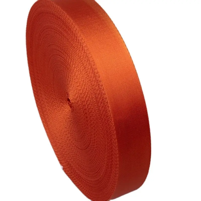 

1.5 Inch Plain Nylon Tape Webbing Orange Color Factory In Stock For Sale