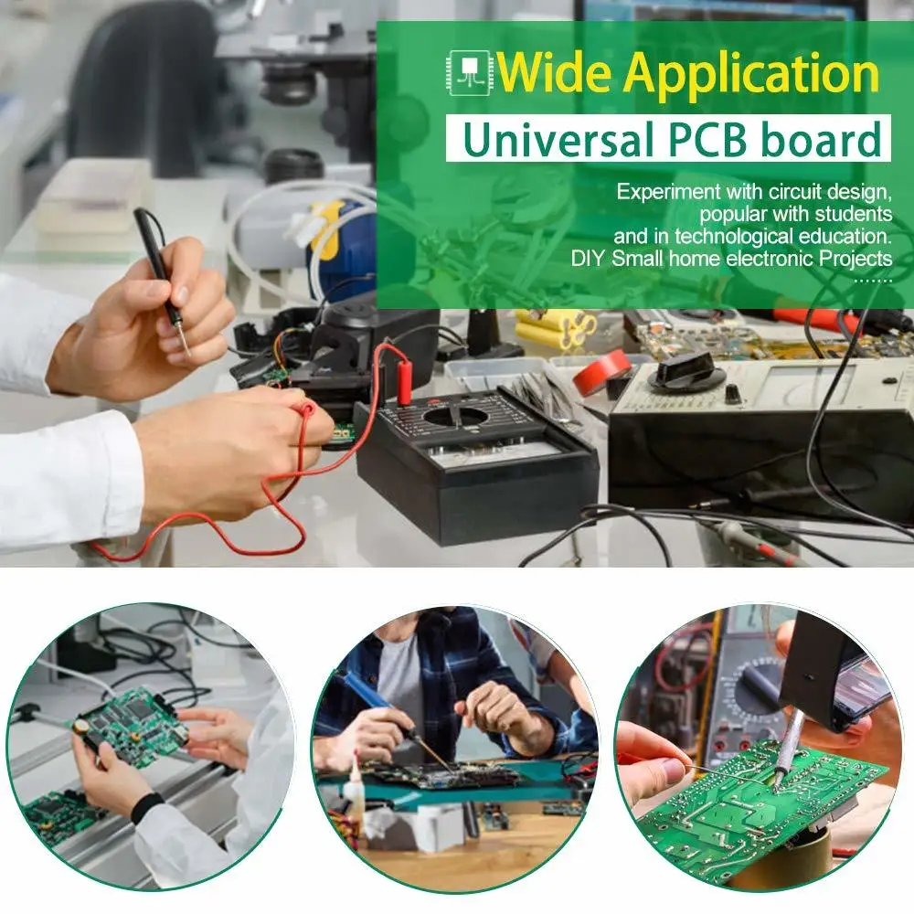 32 stücke PCB Prototyp Platine Protoboard Universal Stripboard Prototyping 2X8 3X7 4X6 5X7 6X8 7X9 Mixed Doppel Bord