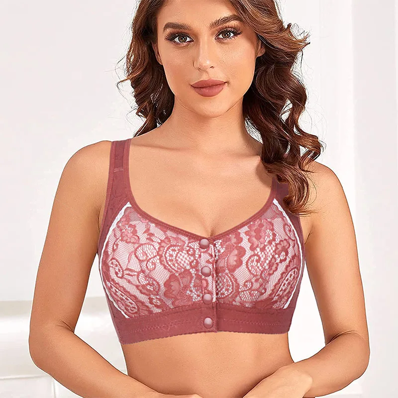 Comfortable Wire Free Bras Women Front Closure Bra With Removable Padded Soft Camisole Women Underwear 105/46 BC Cup