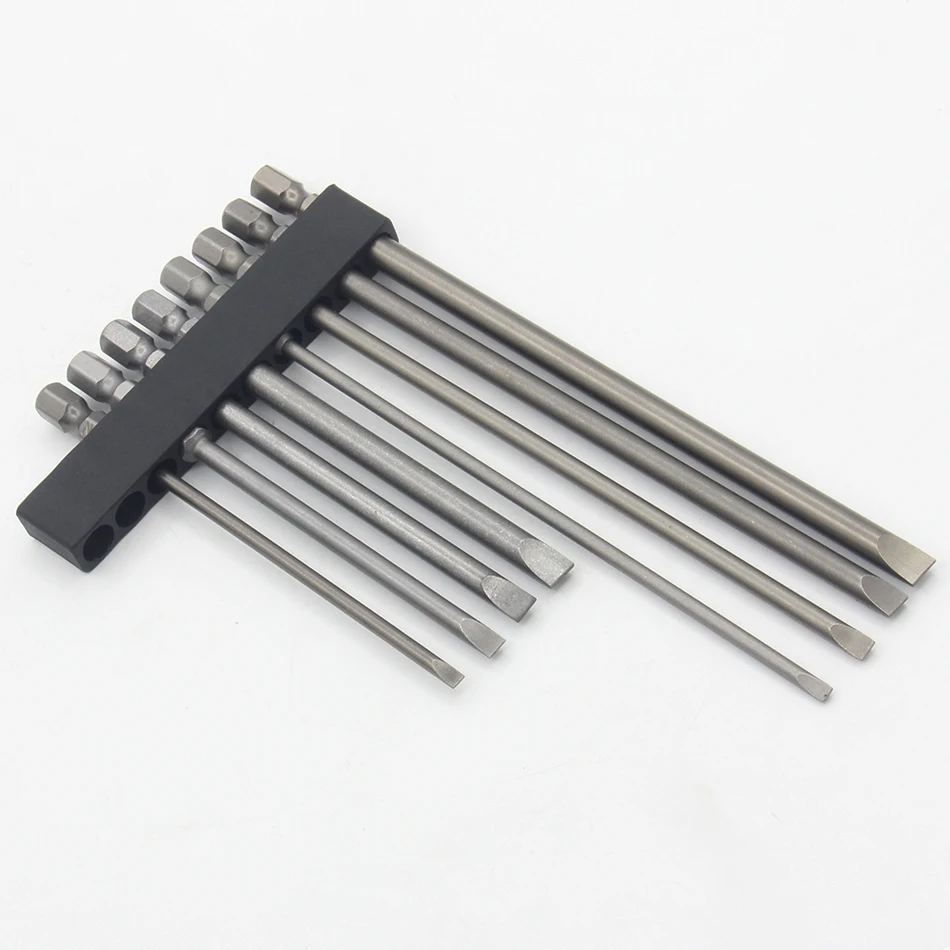 1Pc 1/4 Inch Hex Flat Head Slotted Tip Screwdrivers Bits Electric screwdriver Set long 100mm 150mm