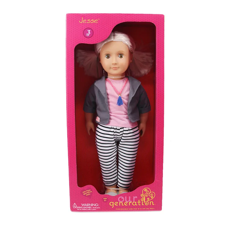 18 Inch Our Generation American Doll + Doll Clothes +  Doll Shoes + Doll Accessories,Girl\'s Toys,Holiday Gift(No Box)