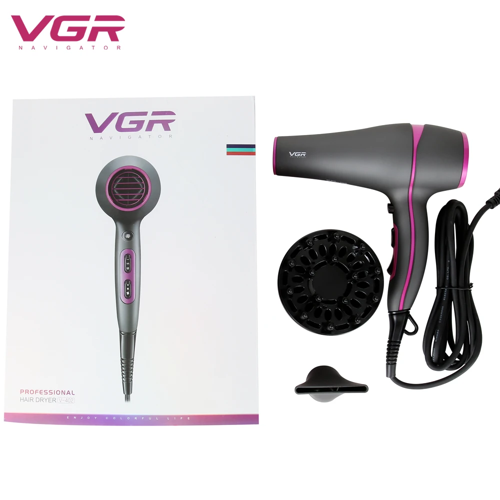 VGR 402เครื่องเป่าผม Professional Personal Care Salon UNfoldable Handle ความร้อน Anion Balance ที่มีประสิทธิภาพ V402